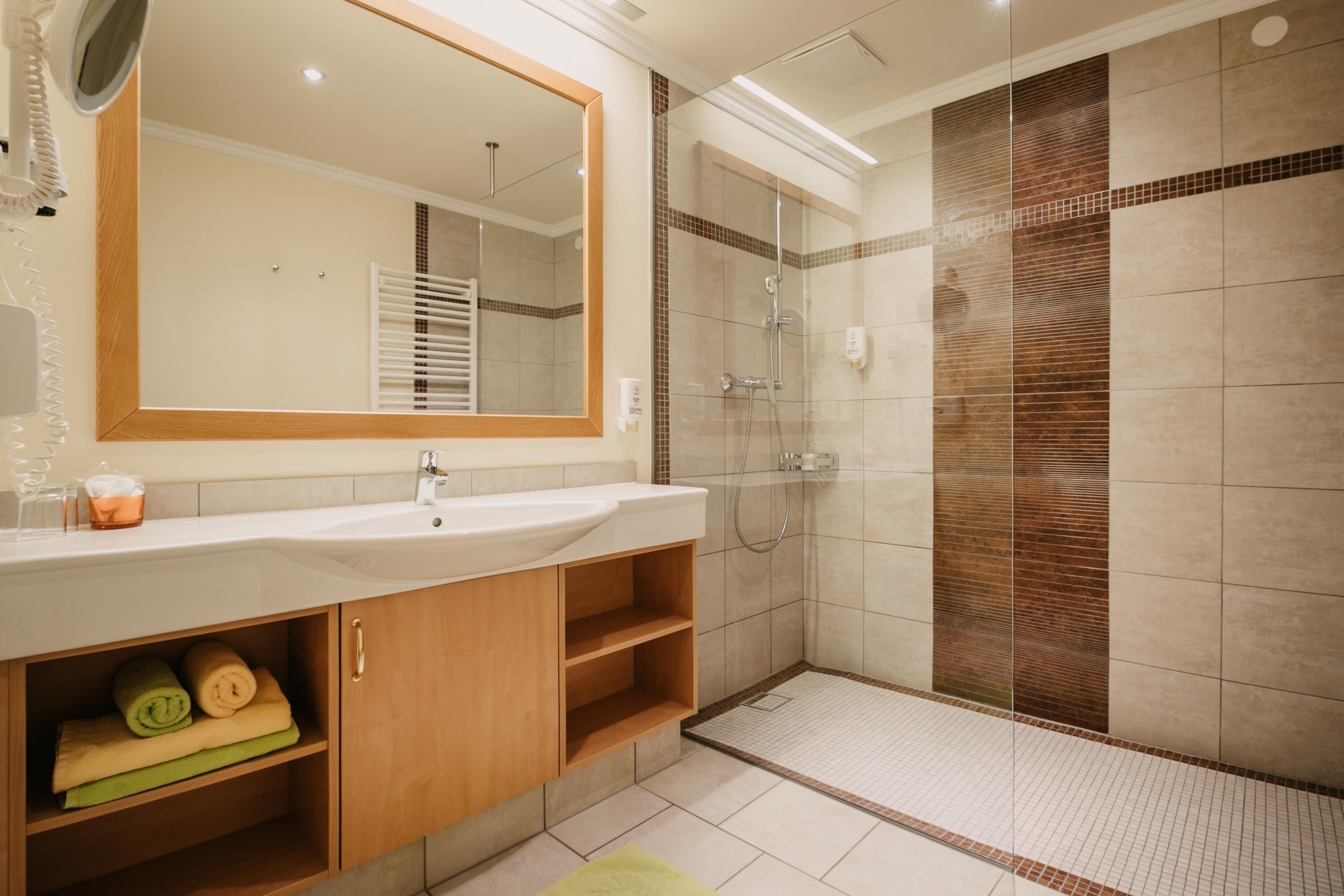 free toiletries, hair dryer, towels