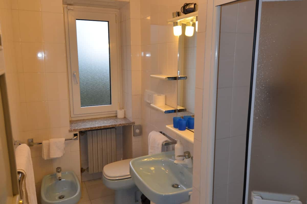 superior double or twin room, lake view | bathroom | shower, hydromassage showerhead, free toiletries, hair dryer