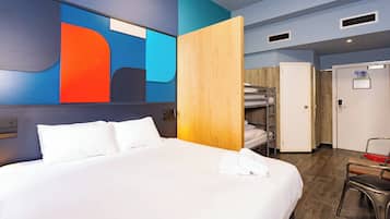 Blackout curtains, free WiFi, bed sheets