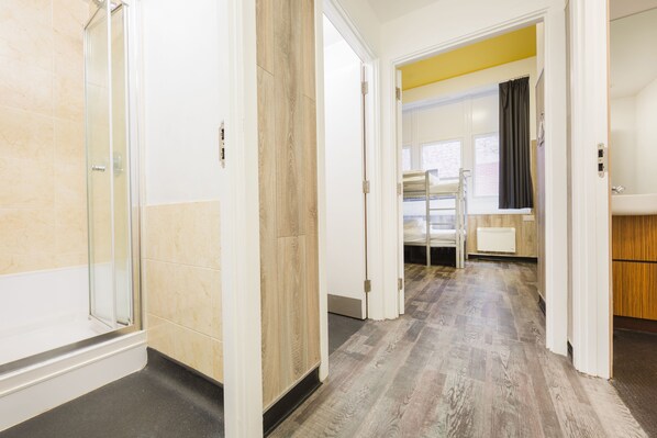 Shower, free toiletries, hair dryer, soap