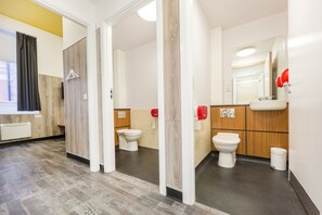 Shower, free toiletries, hair dryer, soap