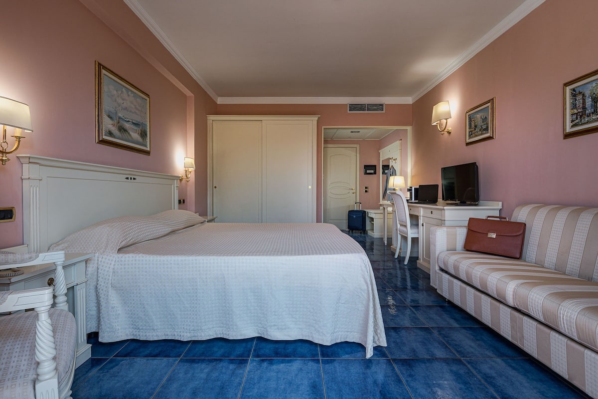 1 bedroom, desk, blackout drapes, iron/ironing board