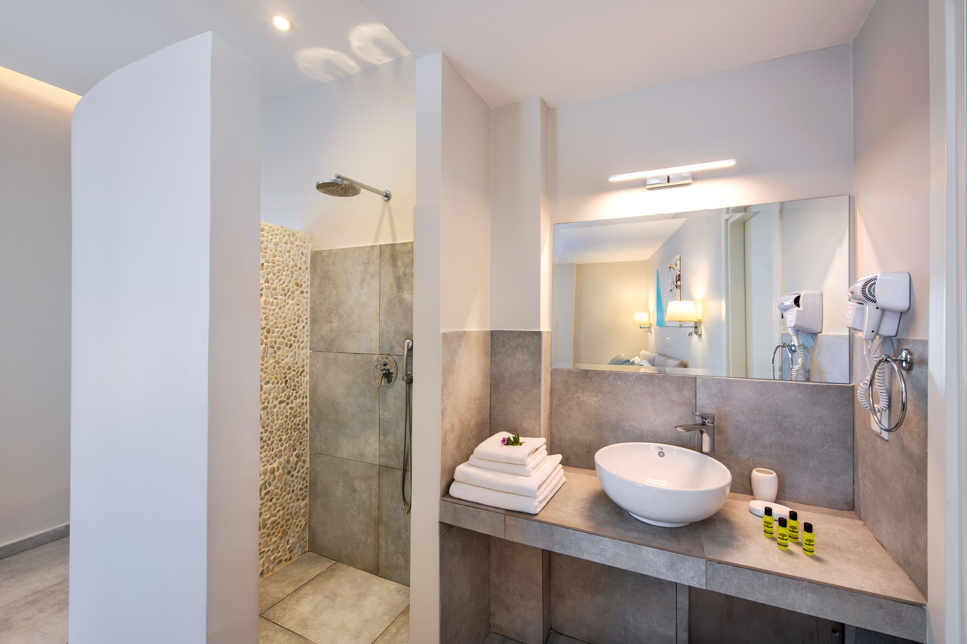 superior double room, 1 double or 2 twin beds | bathroom | shower, free toiletries, hair dryer, towels