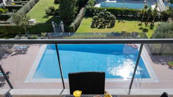 Superior appartement, 2 slaapkamers, uitzicht op zee | Balkon