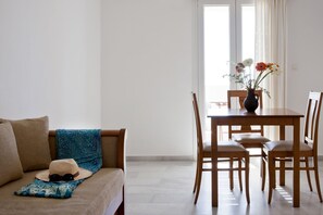 Family Apartment, 1 Bedroom | Premium bedding, down comforters, in-room safe, individually furnished - Naxos Kalimera (Naxos)