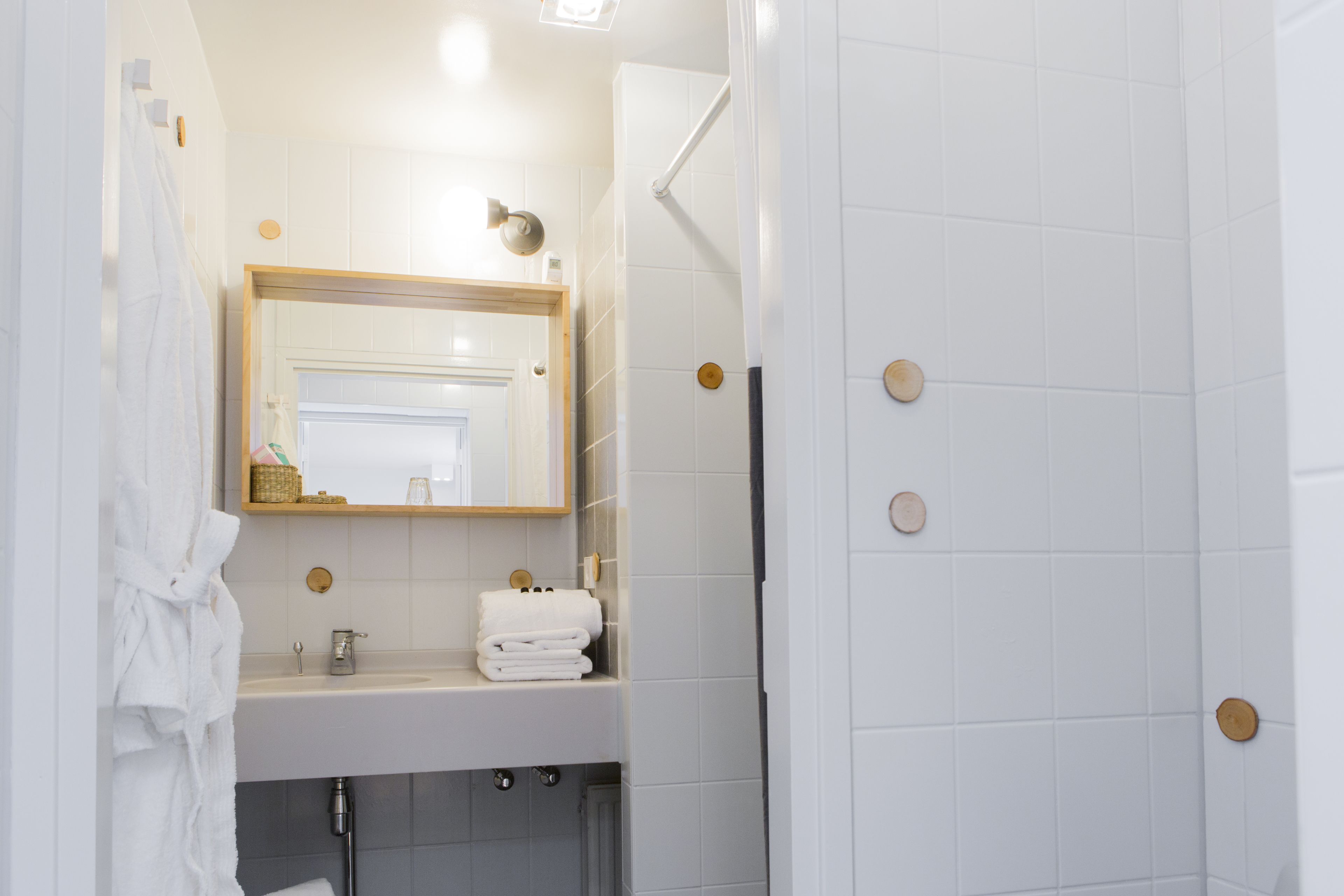 free toiletries, hair dryer, bathrobes, towels