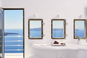 Superior Double Room (Caldera View) | View from room - Homeric Poems (Santorini)