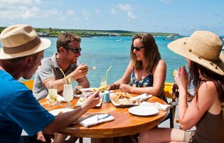 Breakfast, lunch, dinner served; pool views