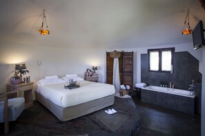 Deluxe Bungalow, Balcony, Sea View | Premium bedding, in-room safe, individually decorated - Dohos Hotel Experience (Agia)