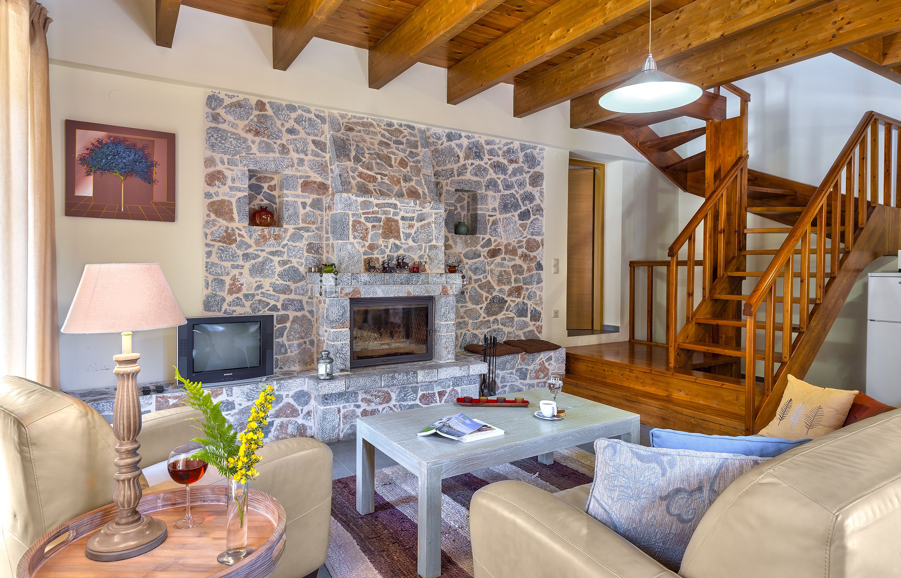 Family Duplex, 2 Bedrooms (AMARANTOS) | Living room | TV, DVD player