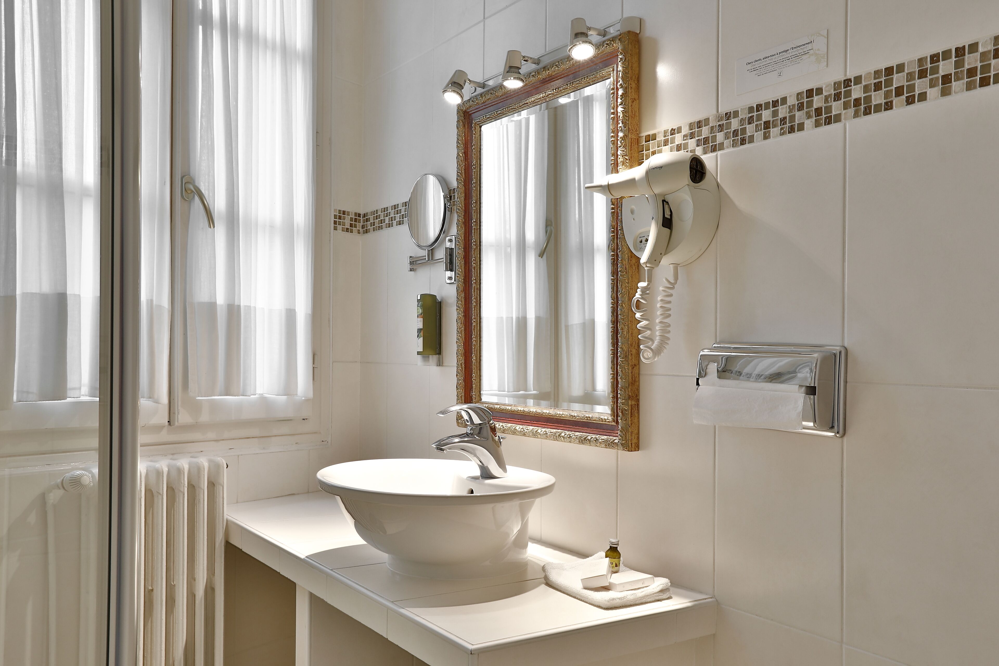 twin room, river view | bathroom | free toiletries, hair dryer, towels