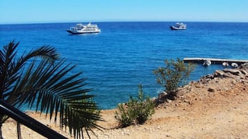 Beach nearby, sun loungers, beach umbrellas