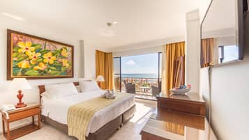 Roupas de cama premium, edredons de pluma, frigobar, cofres nos quartos