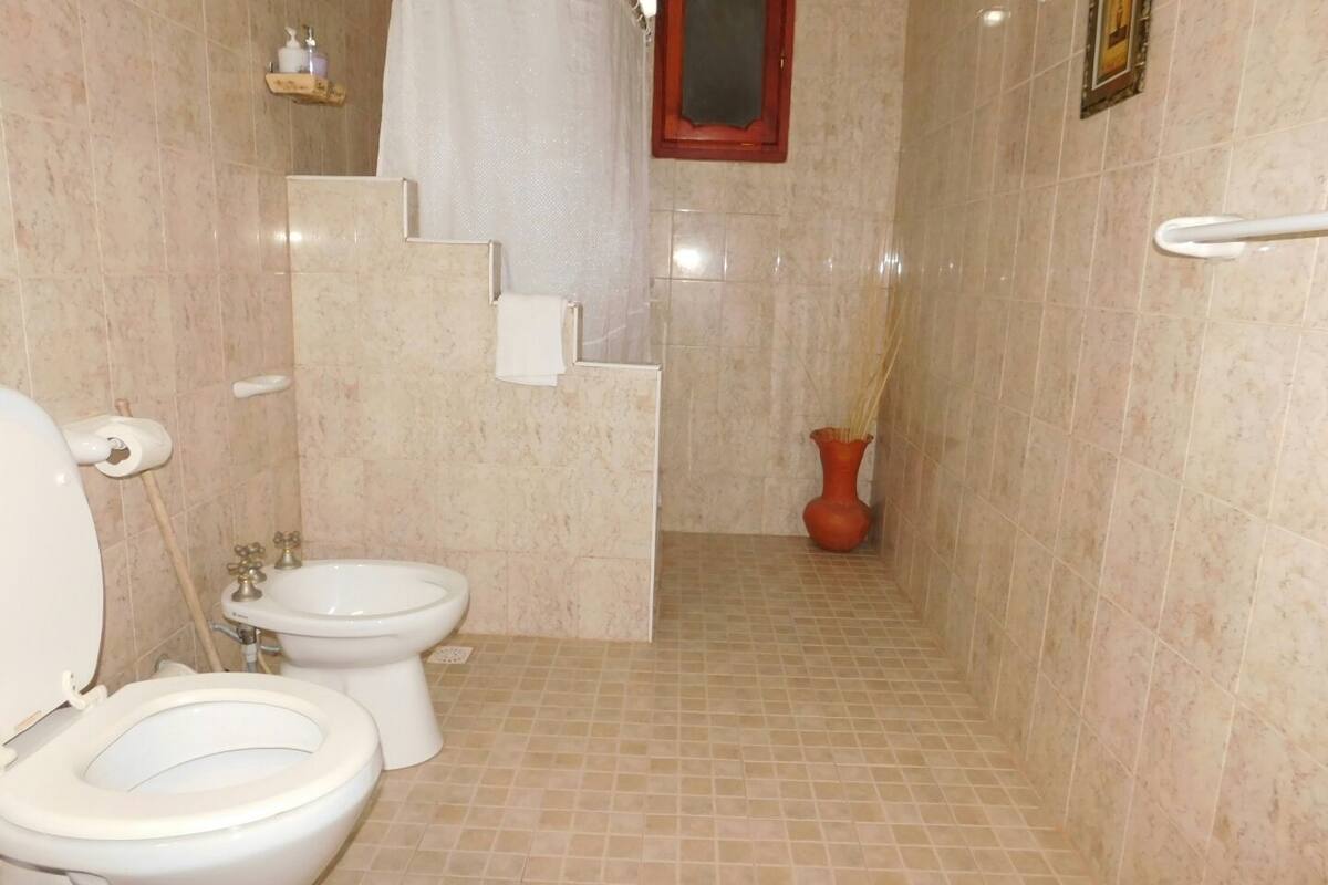 standard double room, ground floor | bathroom | shower, free toiletries, hair dryer, towels