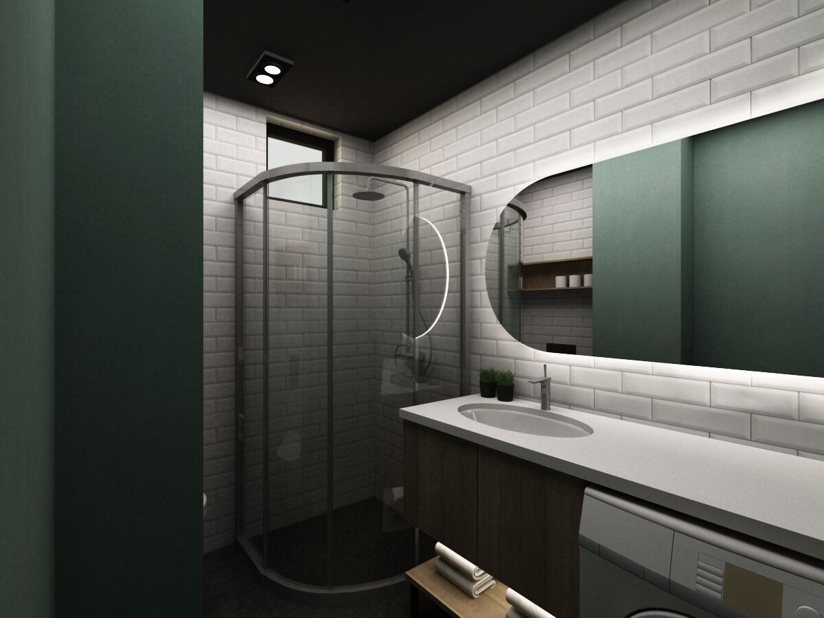 2+1 APARTMENT - ANEX BUILDING | Badeværelse | Bruser, gratis toiletartikler, hårtørrer, hjemmesko