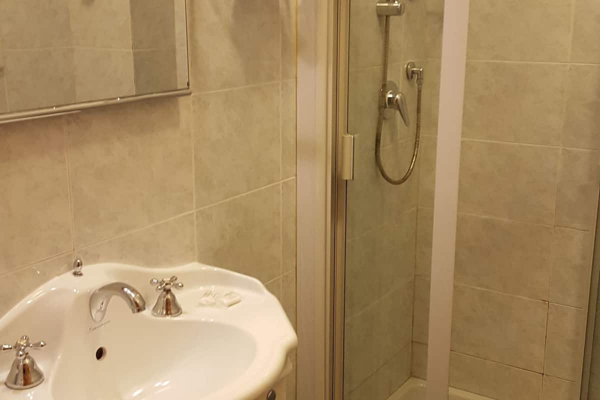 shower, hair dryer, slippers, bidet