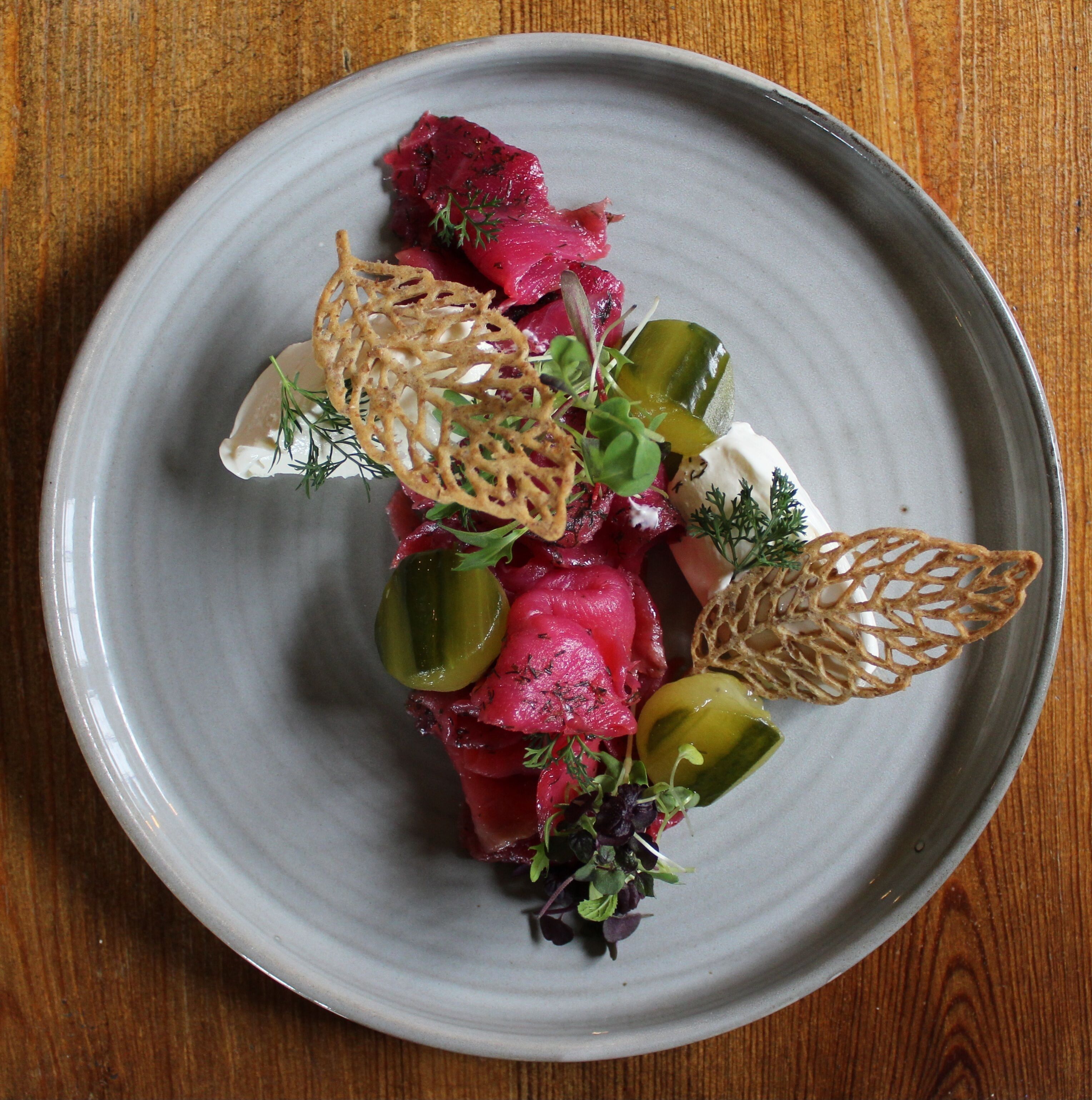 A plate of food with various ingredients.
