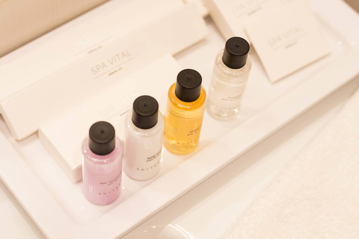 superior room | bathroom | shower, hair dryer, bidet, towels