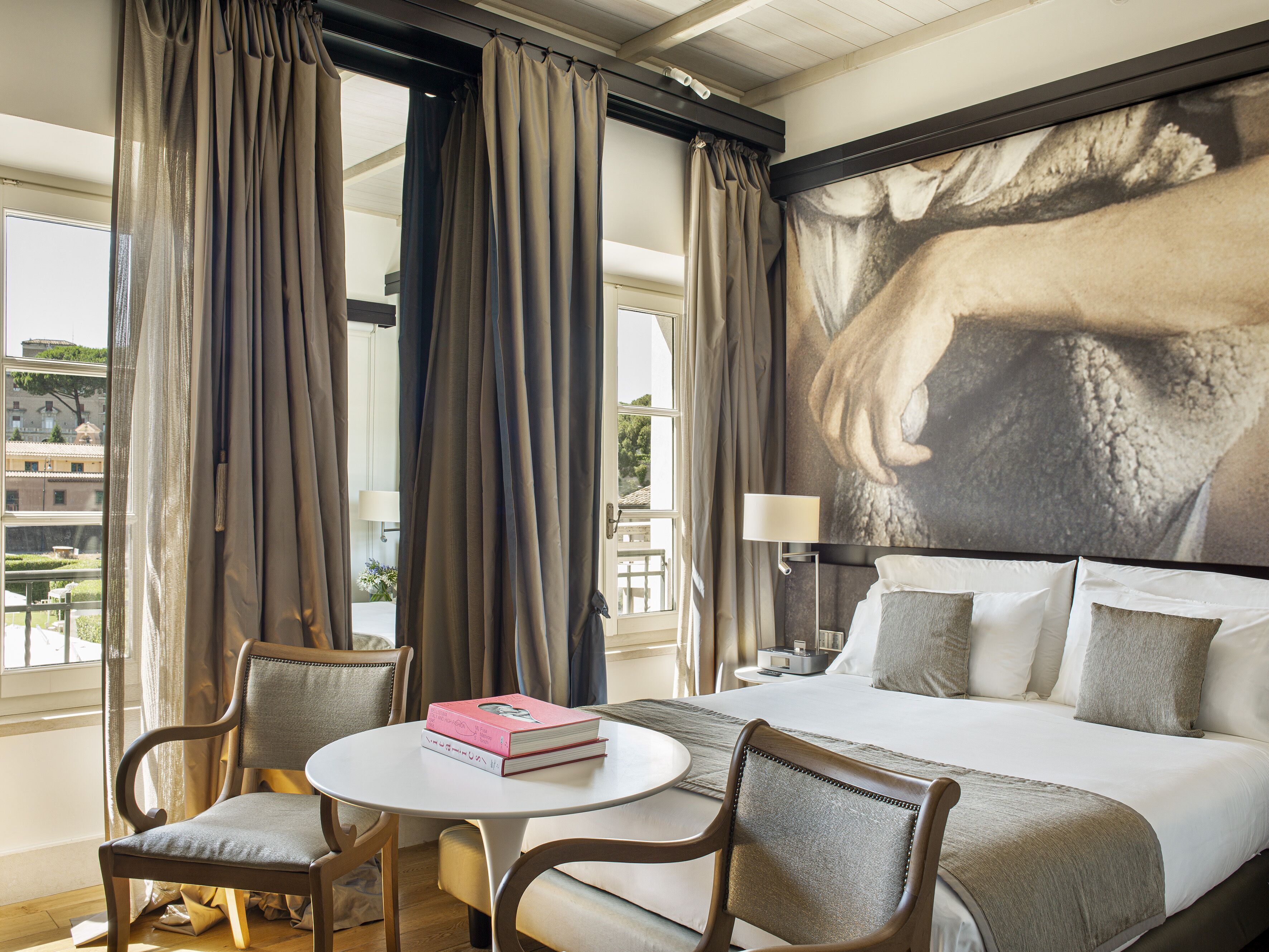 Egyptian cotton sheets, premium bedding, down duvets, minibar