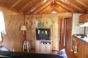 Standard Room, 1 Queen Bed, Kitchen, River View | Living area | TV