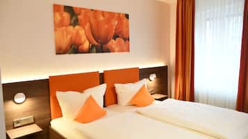 Donzen dekbedden, een bureau, een strijkplank/strijkijzer, gratis wifi