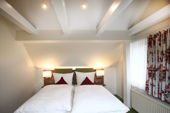 Habitación Confort doble | Edredones de plumas, escritorio, tabla de planchar con plancha