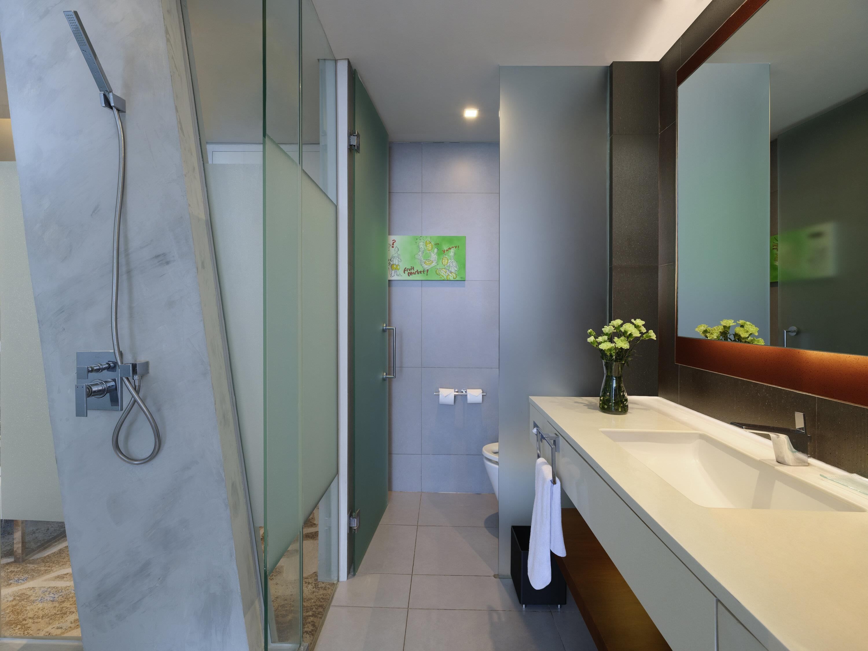 Free minibar items, in-room safe, desk, laptop workspace