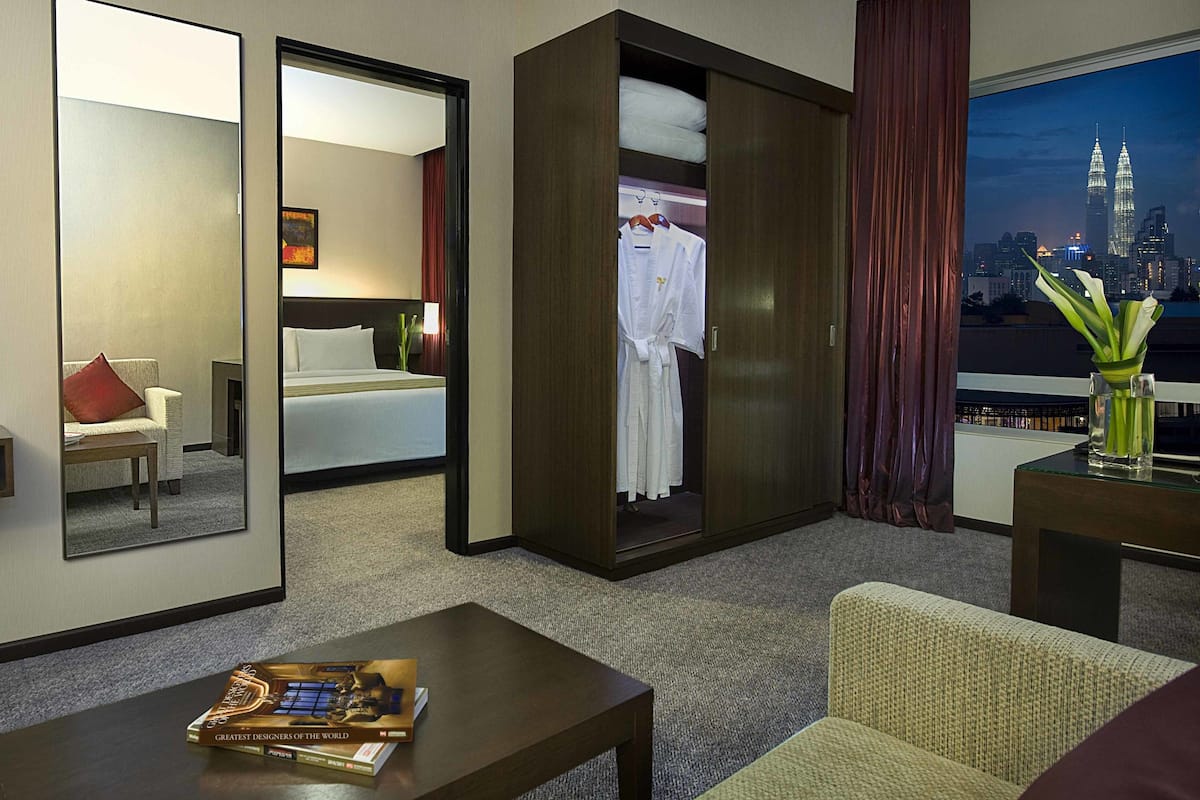 In-room safe, desk, laptop workspace, blackout drapes
