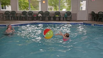 Indoor pool, open 8:00 AM to 10:00 PM, sun loungers