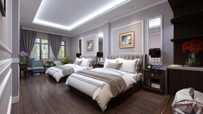 Family Room, Balcony | Living area | 32-inch LCD TV with cable channels, TV, DVD player - Splendid Holiday Hotel (Hanoi)