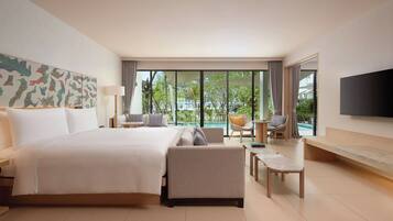 Ropa de cama de alta calidad, cubrecamas y minibar