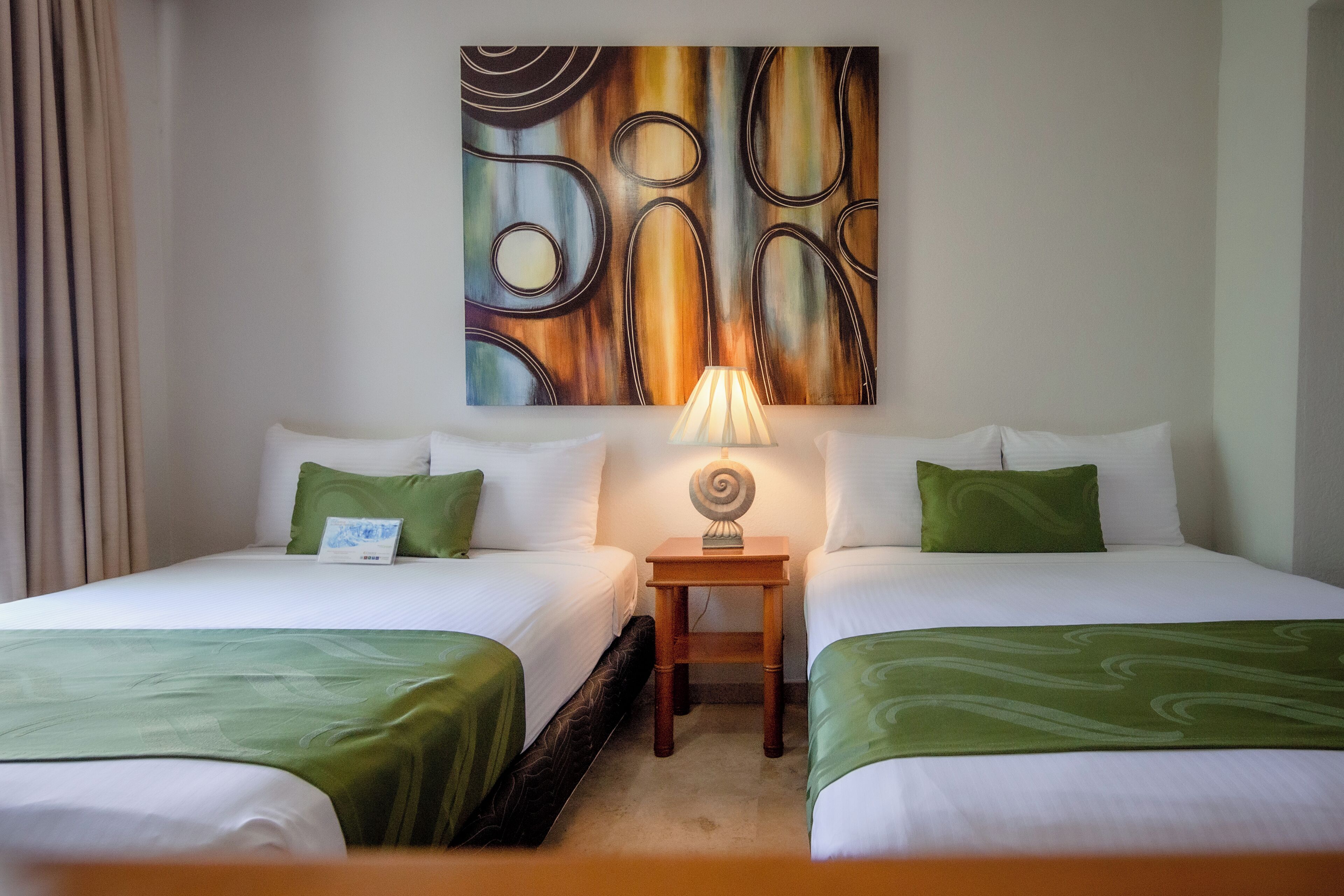 standard double room, 2 double beds, non smoking, balcony | pillow-top beds, in-room safe, desk, iron/ironing board