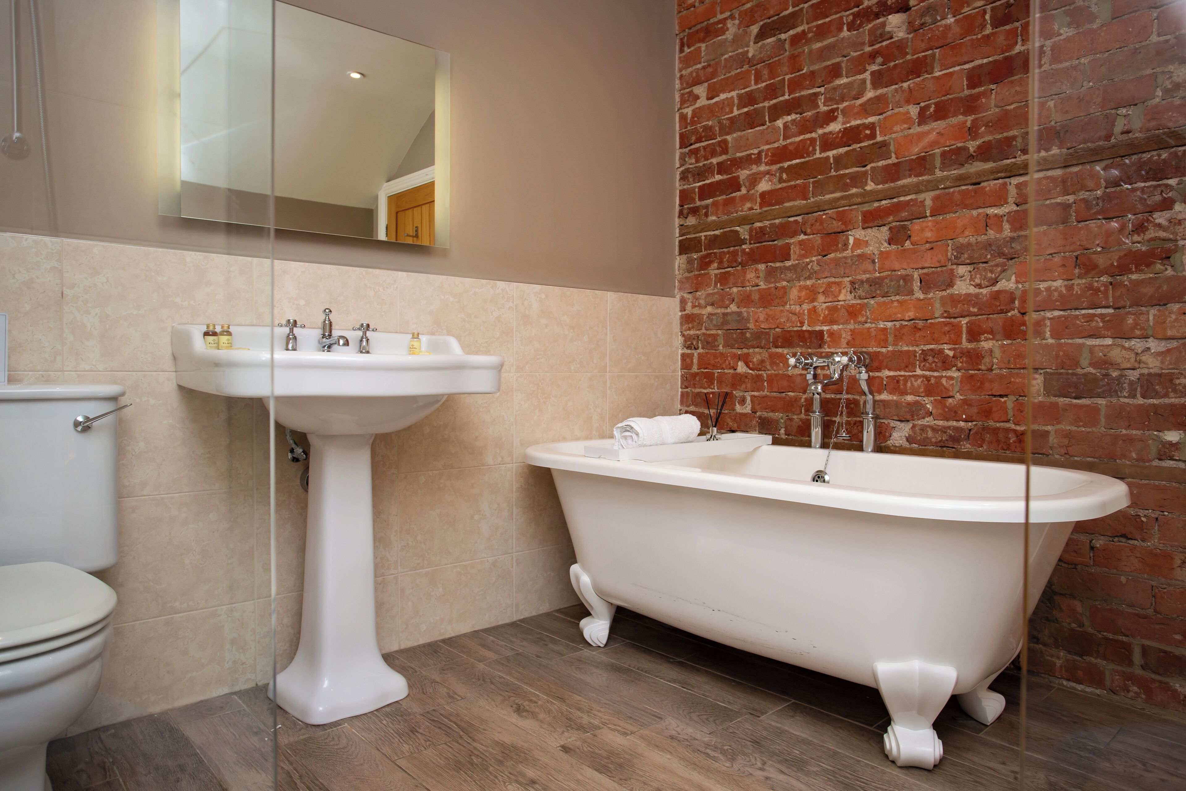 Superior Double Room | Bathroom | Separate tub and shower, hair dryer, towels, soap