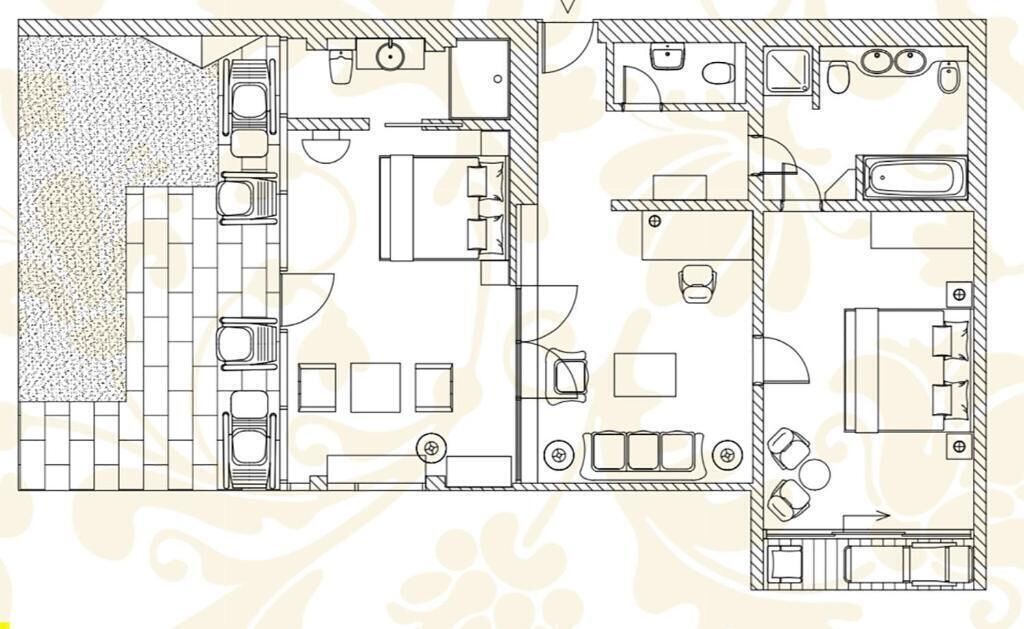 presidential suite with terrace* - 120 m2 | floor plan