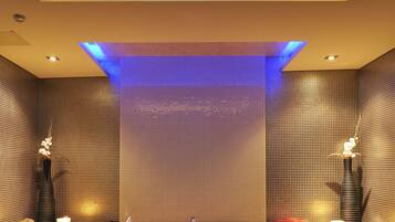 Behandlingsrum til par, sauna, boblebad, dampbad, tyrkisk bad/hammam