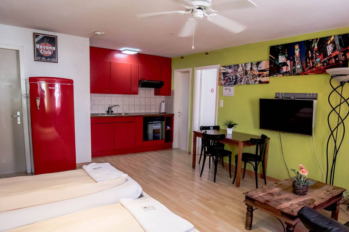 Iron/ironing board (on request), rollaway beds (surcharge), WiFi (free)