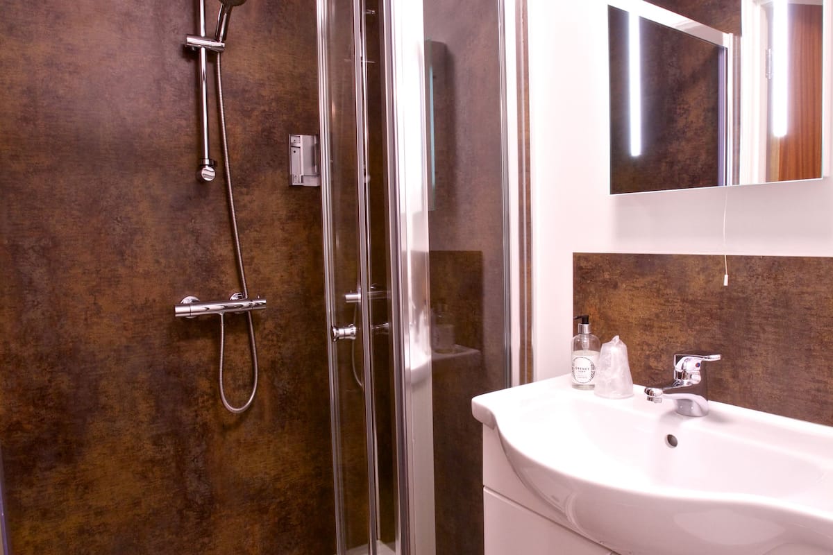 standard double room, 1 double bed | bathroom | shower, free toiletries, hair dryer, towels