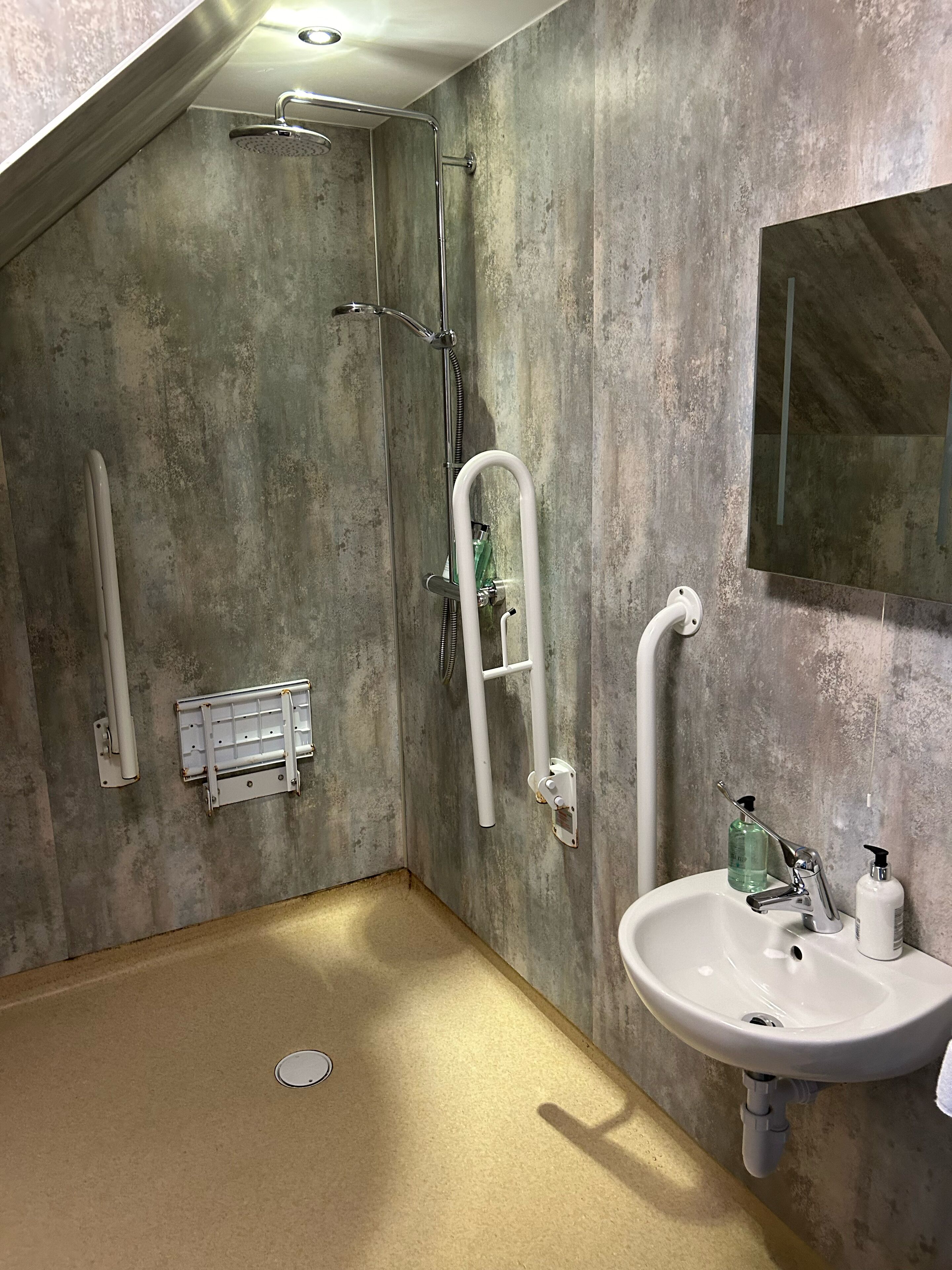 double or twin room, accessible | bathroom | shower, free toiletries, hair dryer, towels