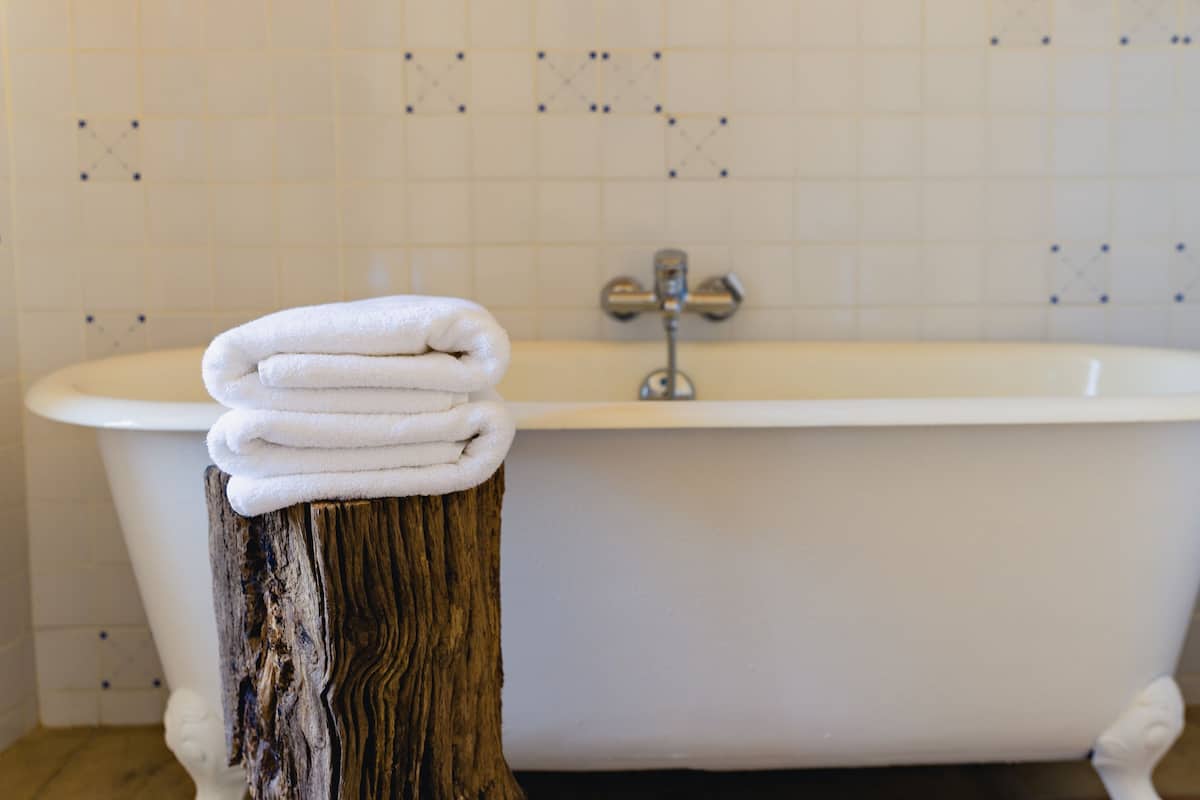 free toiletries, hair dryer, towels