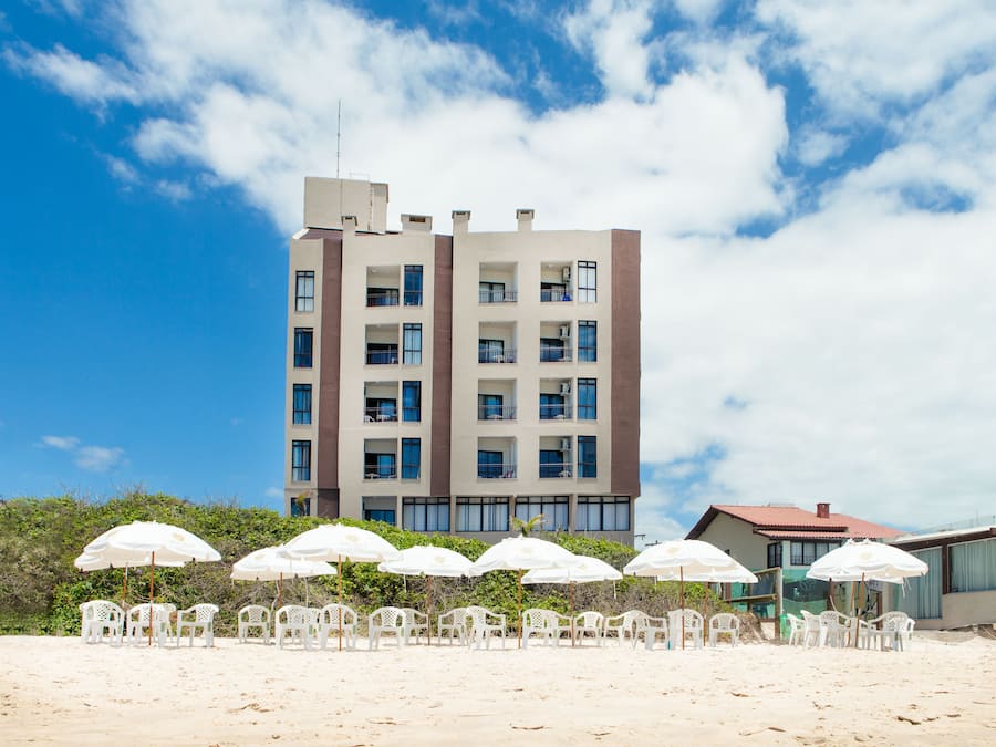 On the beach, sun-loungers, beach umbrellas