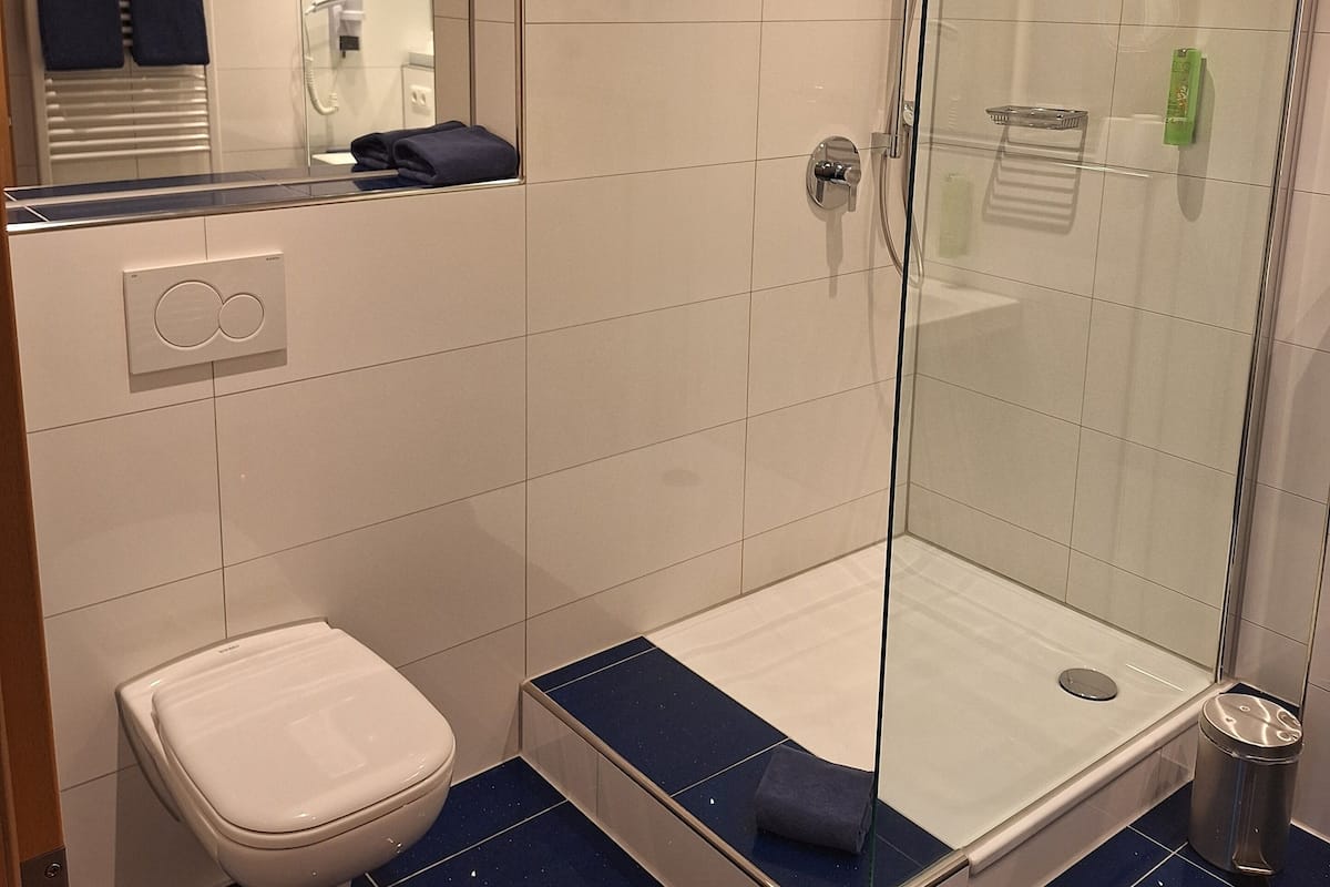 exclusive double room, non smoking | bathroom | shower, eco-friendly toiletries, hair dryer, towels