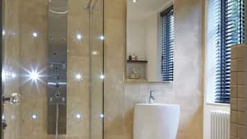 Double Room (Lotus) | Bathroom | Shower, free toiletries, hair dryer, bathrobes