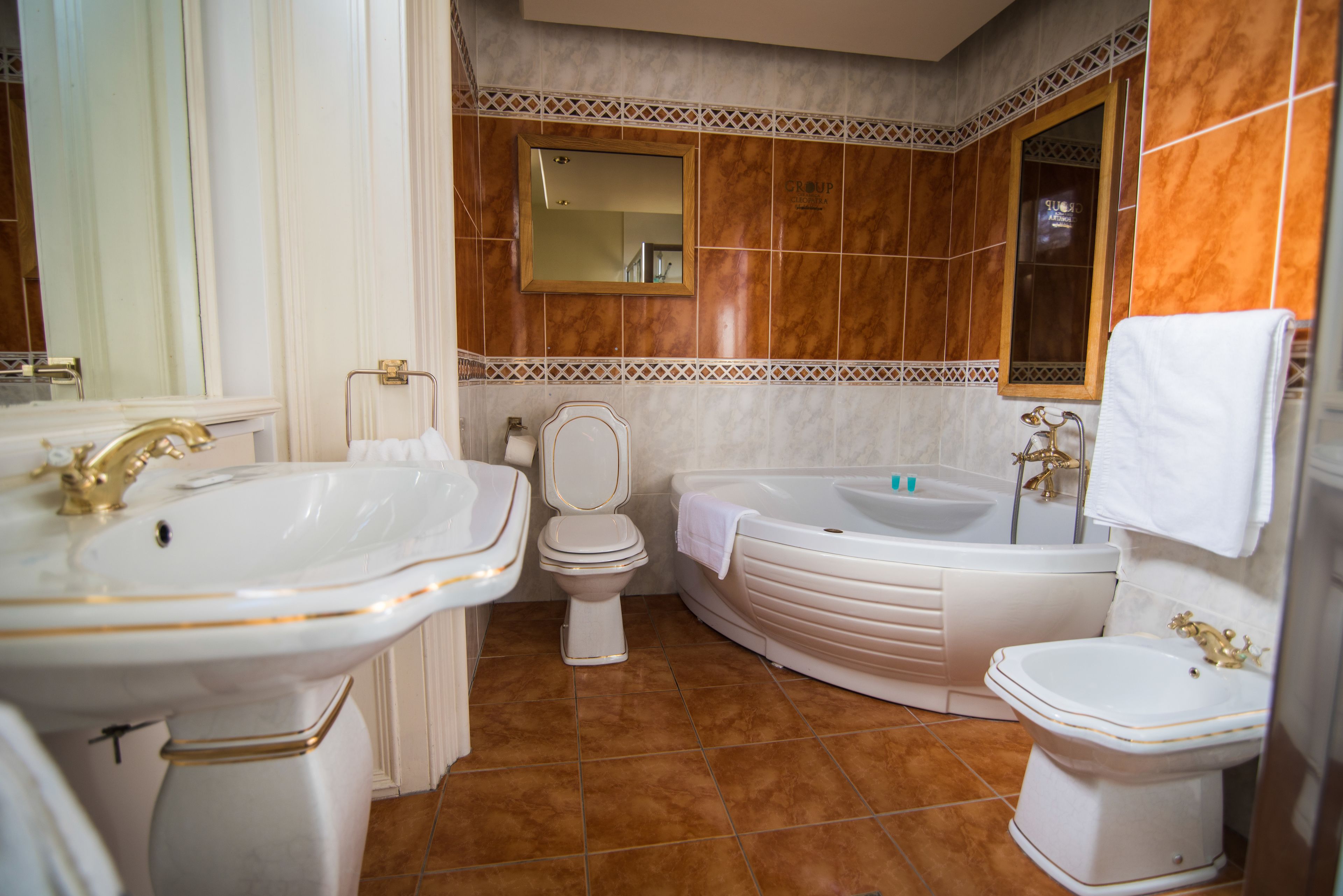 executive double room | bathroom | hair dryer, towels