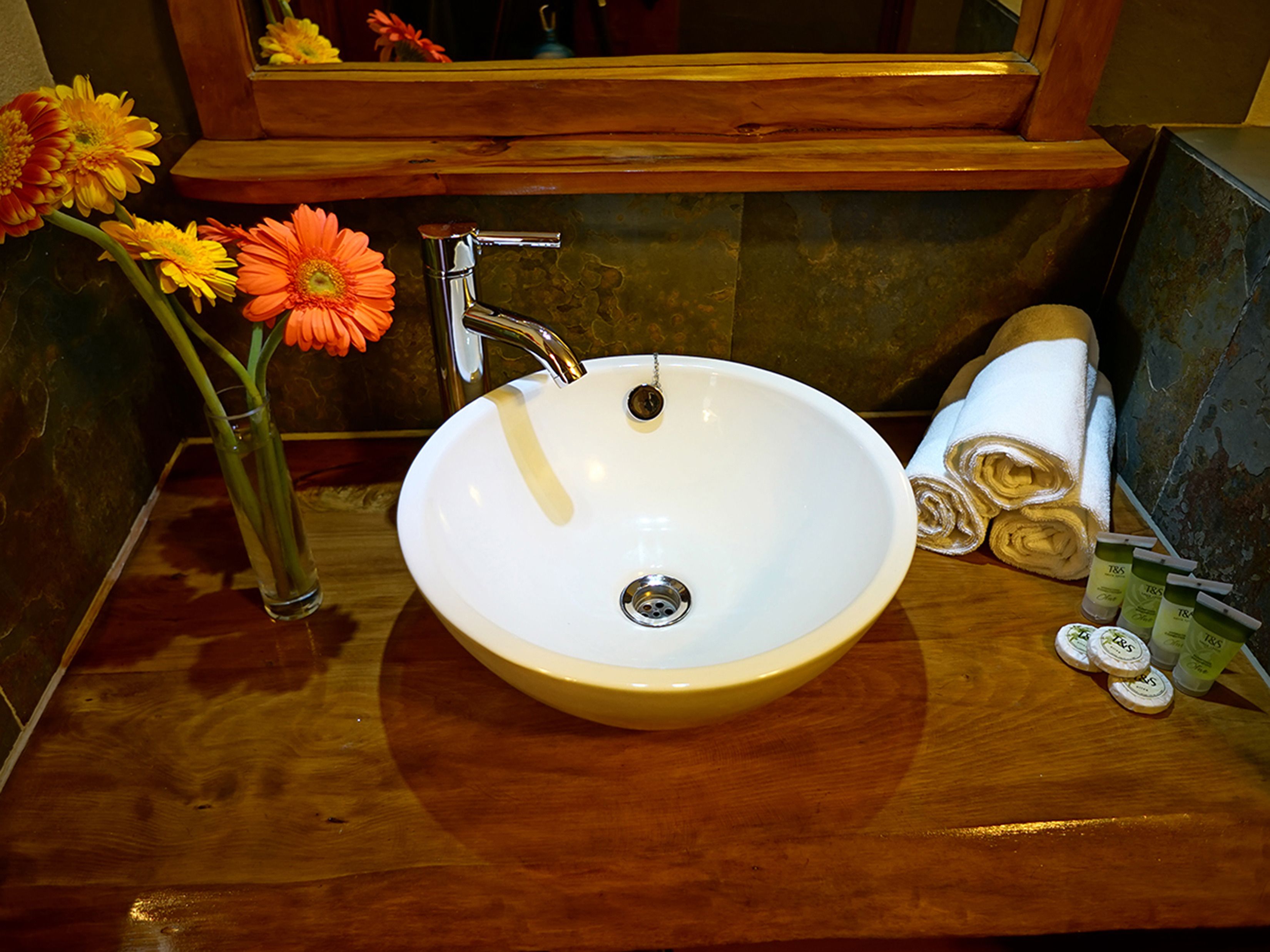 free toiletries, hair dryer, towels, soap