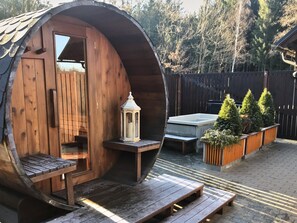 Sauna, bain à remous