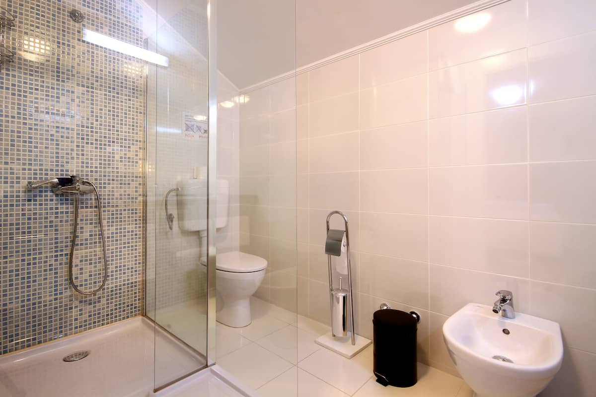 double room, terrace | bathroom | shower, free toiletries, hair dryer, bathrobes