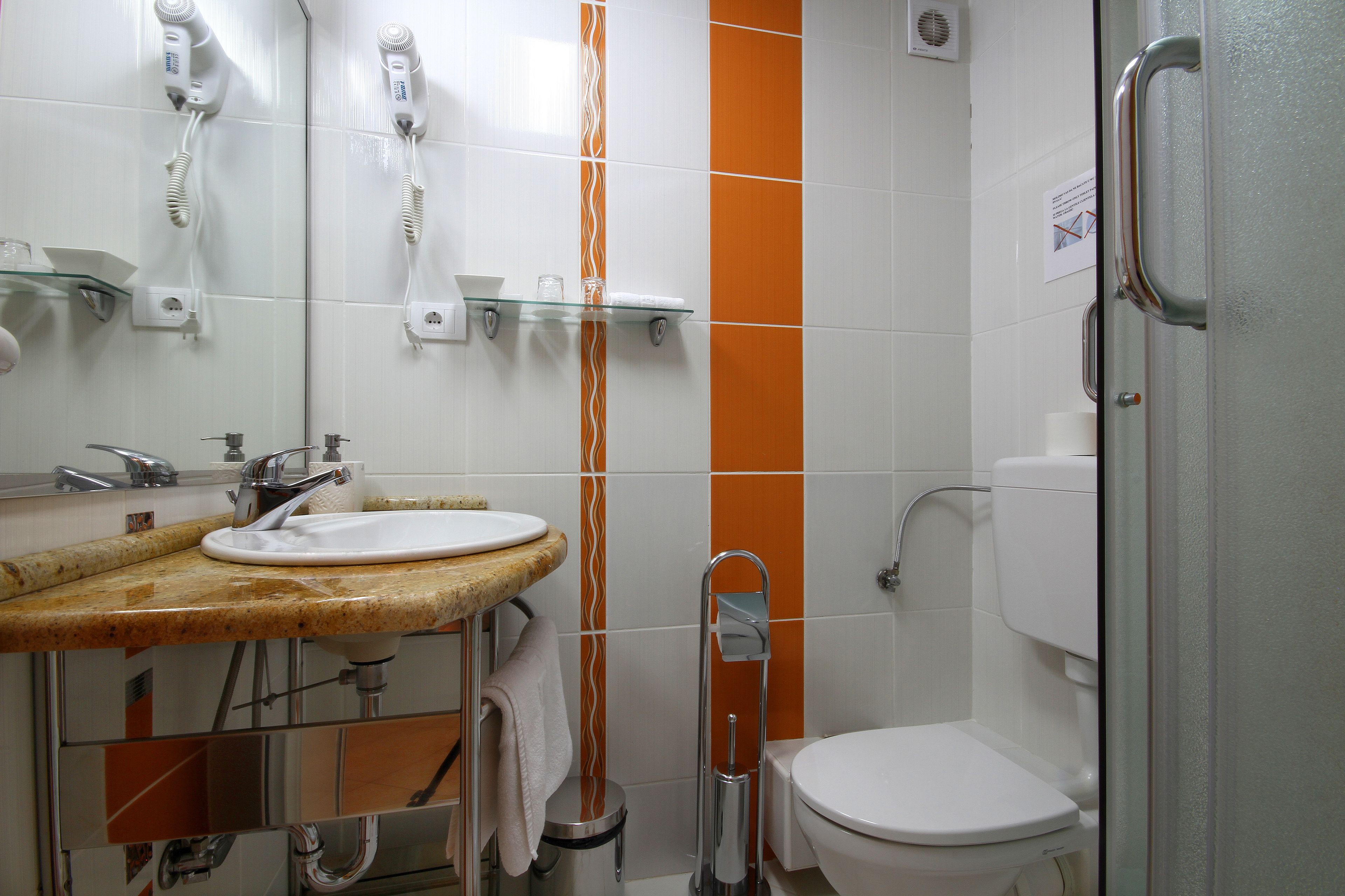 double room | bathroom | shower, free toiletries, hair dryer, bathrobes