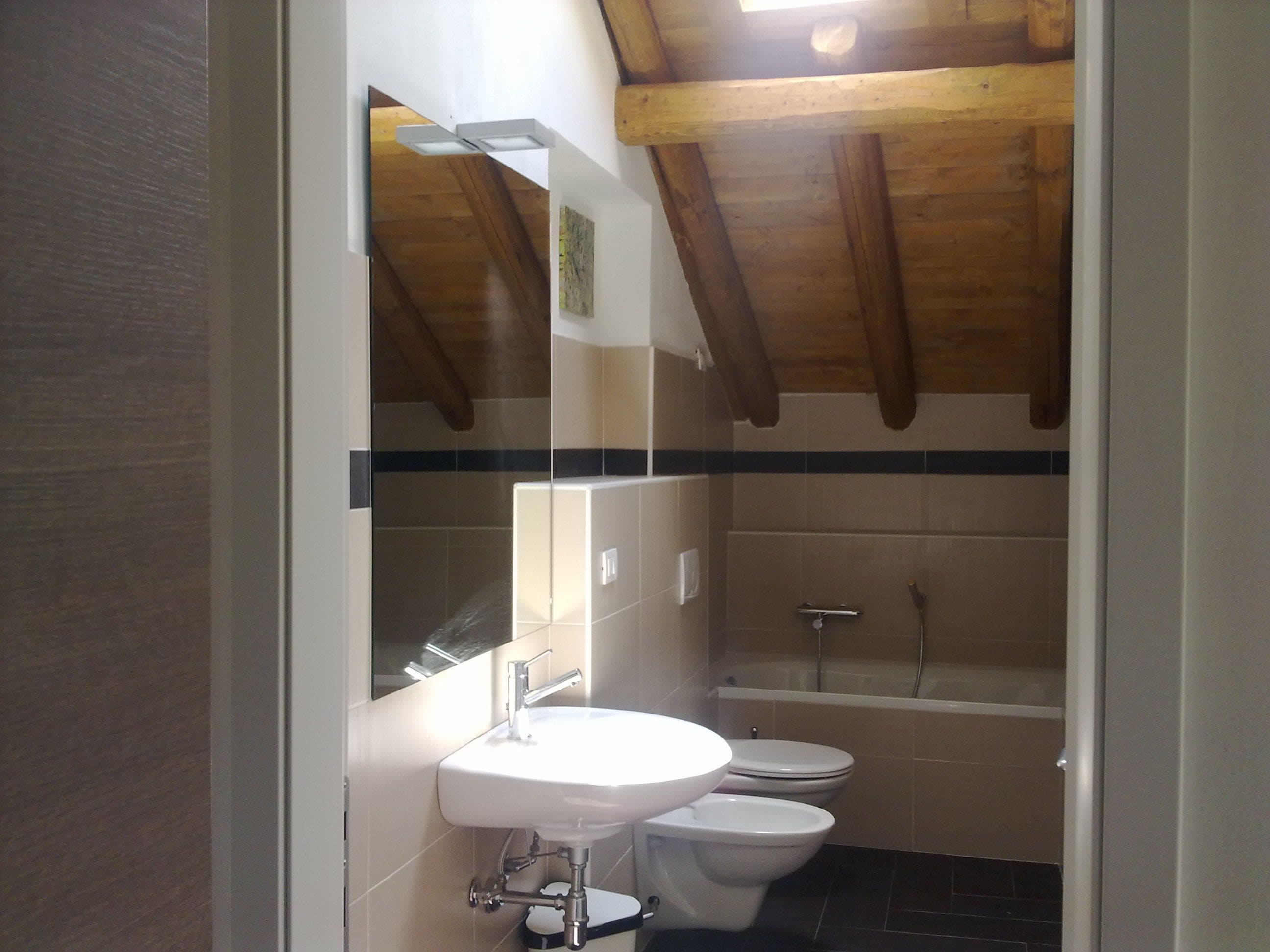 combined shower/bathtub, rainfall showerhead, free toiletries