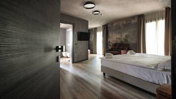 Individually decorated, individually furnished, desk, laptop workspace