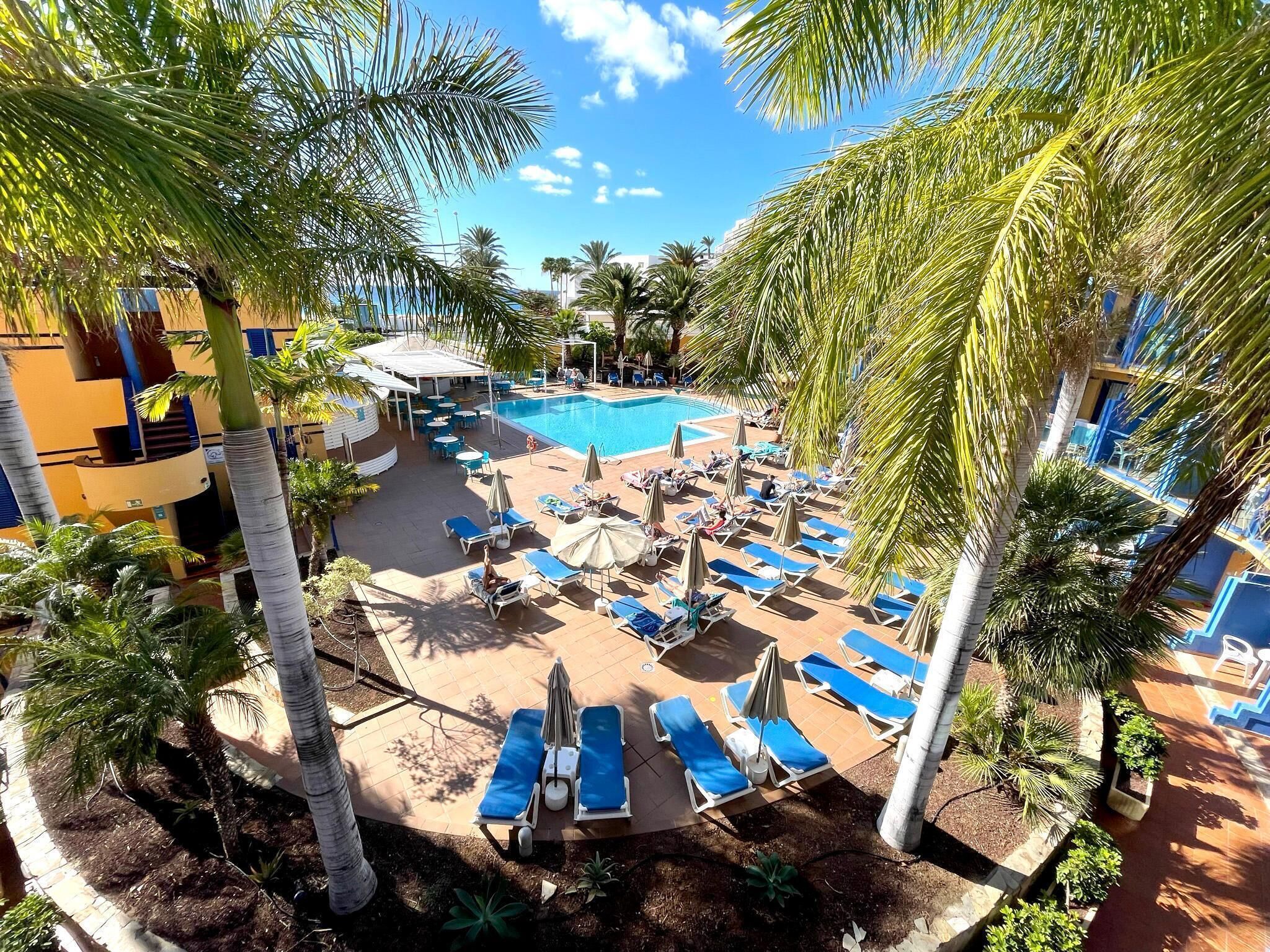 Piscina externa, funciona das 10h às 18h, guarda-sóis, espreguiçadeiras